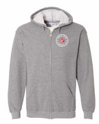 Proud to be Canadian Leaf Left Chest and Back Zip Hoodie - Unisex