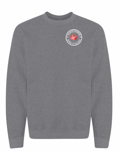 Born and Raised Saskatchewan Left Chest Crewneck - Gildan Canada (sewn Internationally)