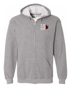 Plaid to the Bone Stacked Leaf Left Chest Zip Hoodie - Unisex