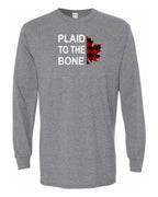 Plaid to the Bone Stacked Leaf Left Chest Long Sleeve - Unisex