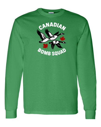 Canadian Bomb Squad Full Long Sleeve Tee - Gildan Canada (sewn Internationally )