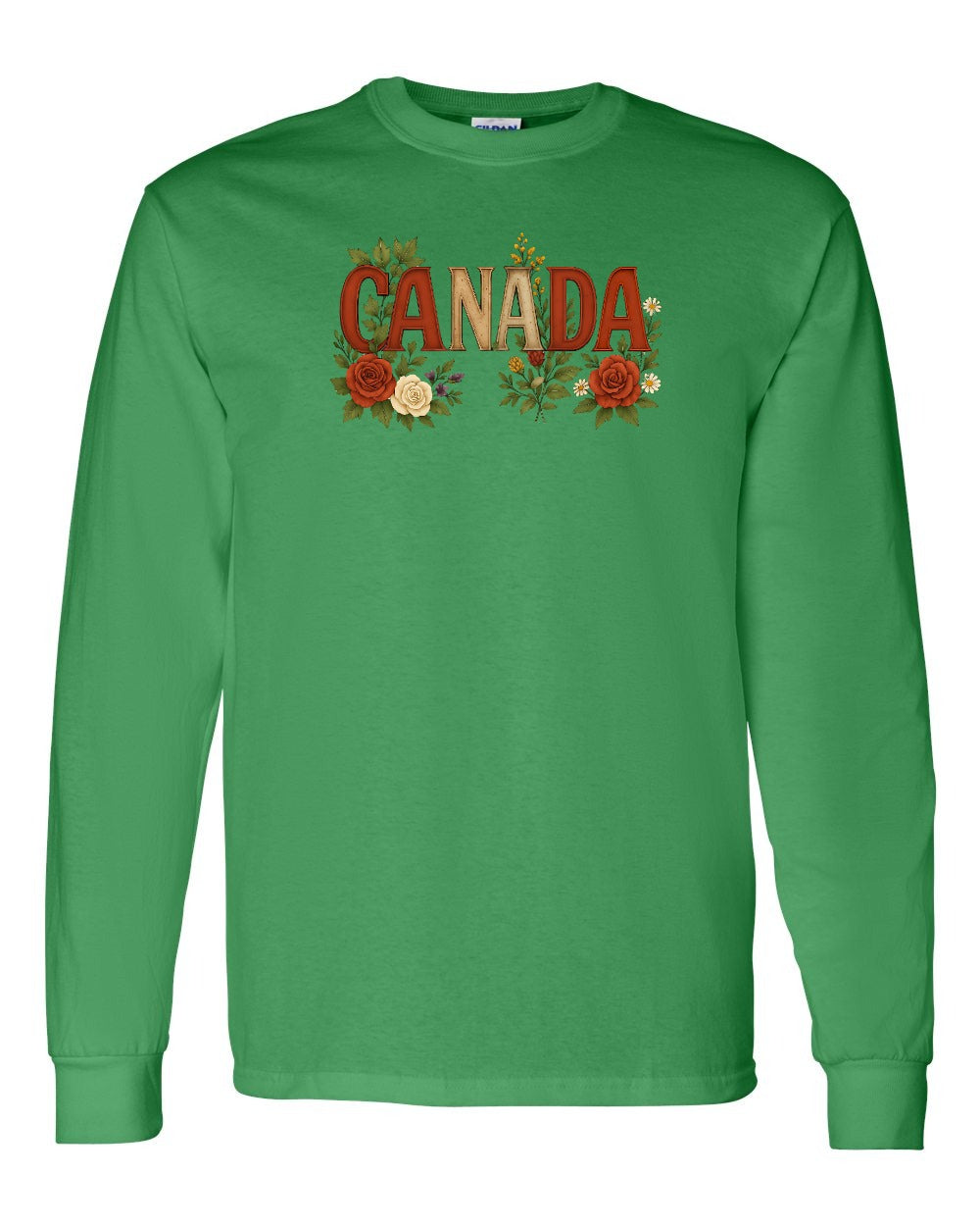 Canada Flowers Full Long Sleeve - Gildan Canada (sewn Internationally)