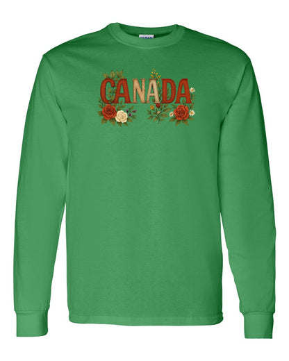 Canada Flowers Full Long Sleeve - Gildan Canada (sewn Internationally)