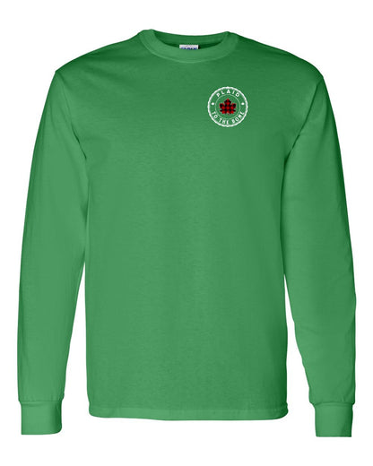 Plaid to the Bone Circle Leaf Left Chest Long Sleeve - Gildan Canada (sewn Internationally)