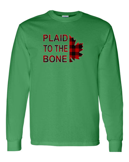 Plaid to the Bone Stacked Leaf Full Long Sleeve - Gildan Canada (sewn Internationally)