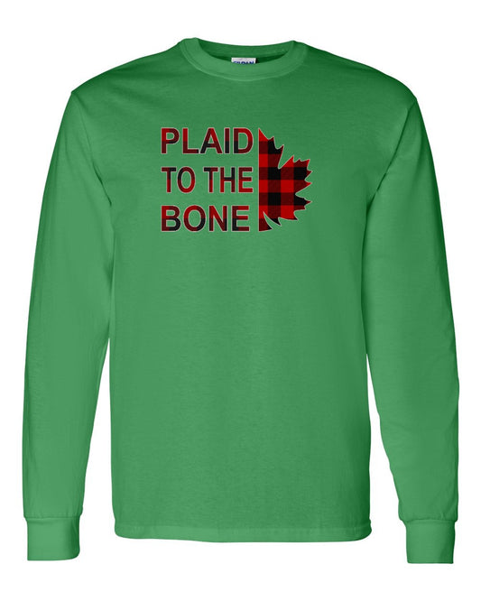 Plaid to the Bone Stacked Leaf Full Long Sleeve - Gildan Canada (sewn Internationally)