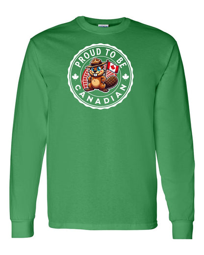 Proud to be Canadian Beaver Full Long Sleeve - Gildan Canada (sewn Internationally)
