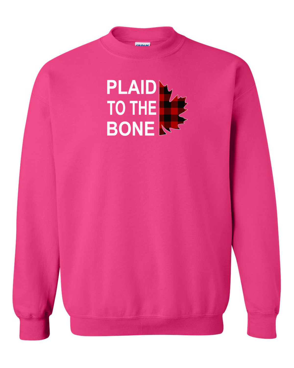 Plaid to the Bone Stacked Leaf Full Crewneck - Unisex