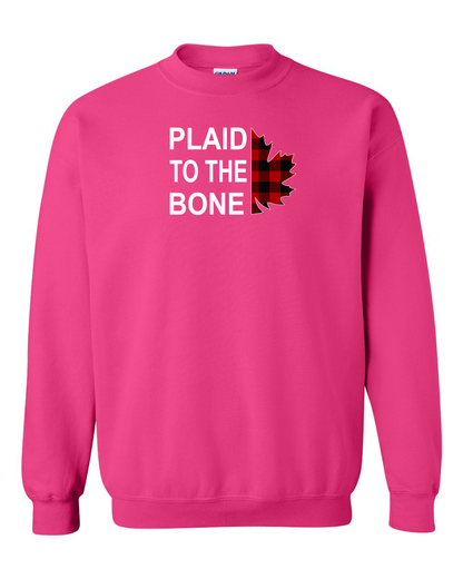 Plaid to the Bone Stacked Leaf Full Crewneck