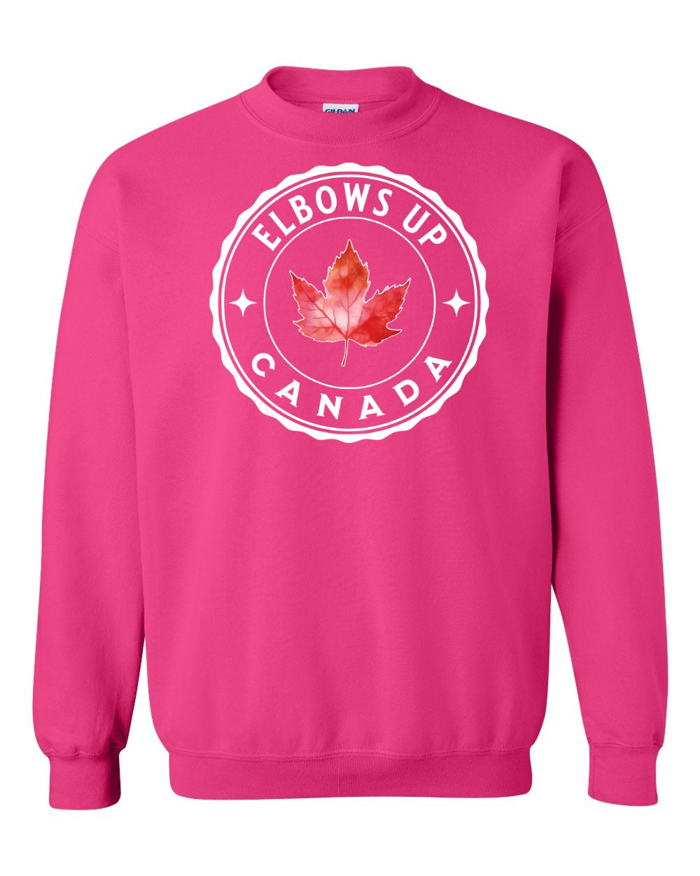 Elbows up Leaf Full Crewneck - Gildan Canada (sewn Internationally)