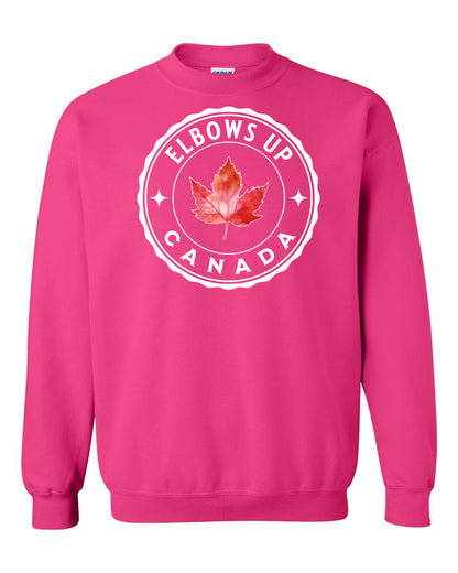 Elbows up Leaf Full Crewneck - Gildan Canada (sewn Internationally)
