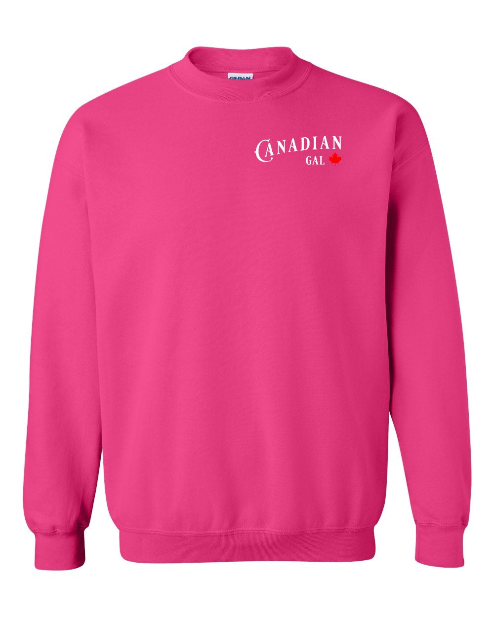 Canadian Gal Left Chest and Back Crewneck - Gildan Canada (sewn Internationally)