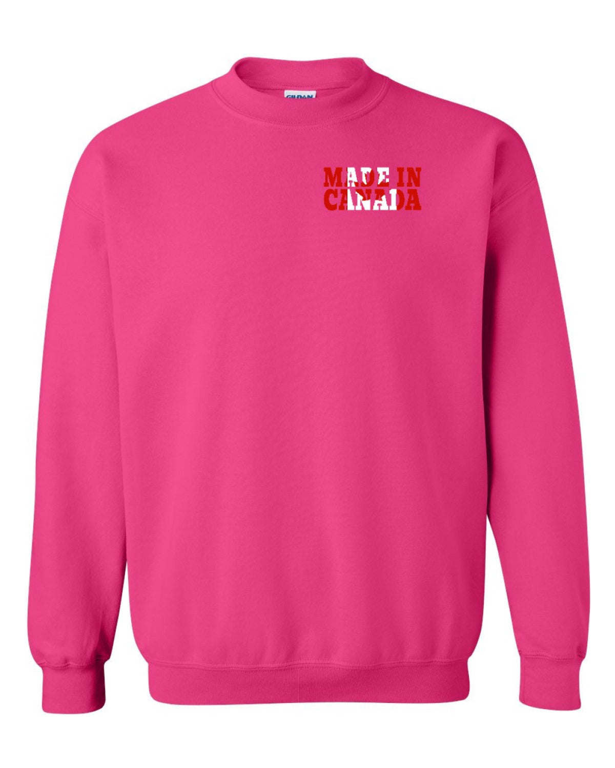 Made in Canada Flag Background Left Chest Crewneck - Unisex