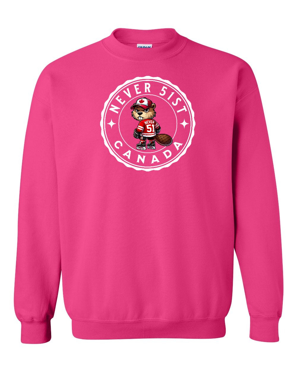 Never 51st Beaver Full Crewneck - Gildan Canada (sewn Internationally)
