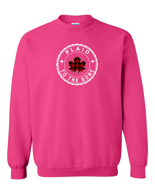 Plaid to the Bone Circle Leaf Full Crewneck - Gildan Canada (sewn Internationally)