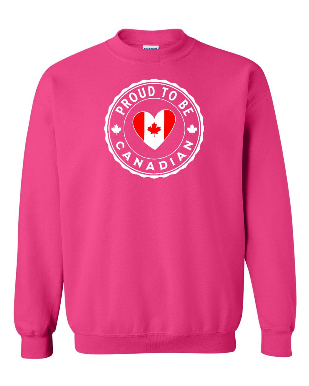 Proud to be Canadian Heart Flag Full Crewneck - Unisex