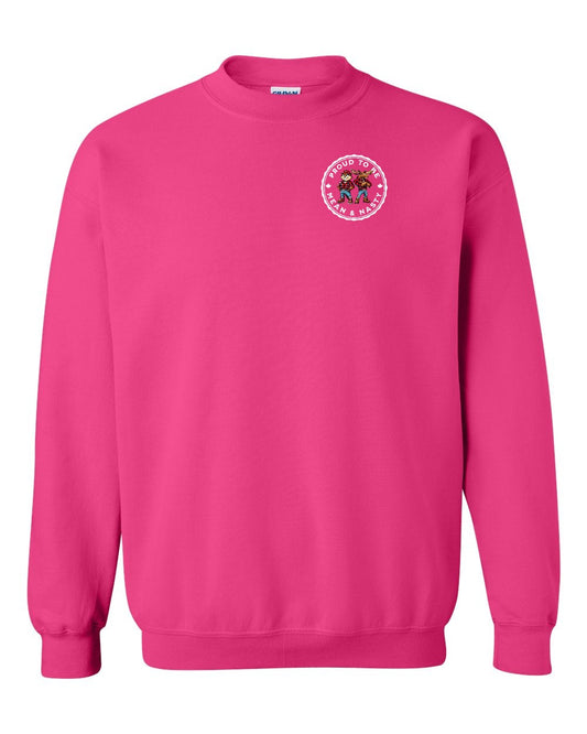 Proud Mean & Nasty Beaver and Moose Left Chest Crewneck - Gildan Canada (sewn Internationally)