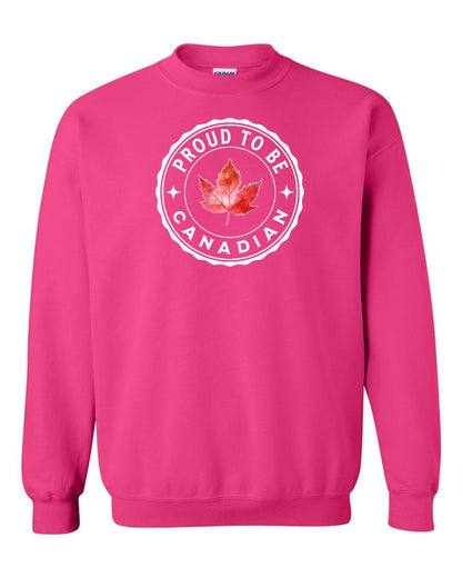 Proud to be Canadian Leaf Full Crewneck - Gildan Canada (sewn Internationally)