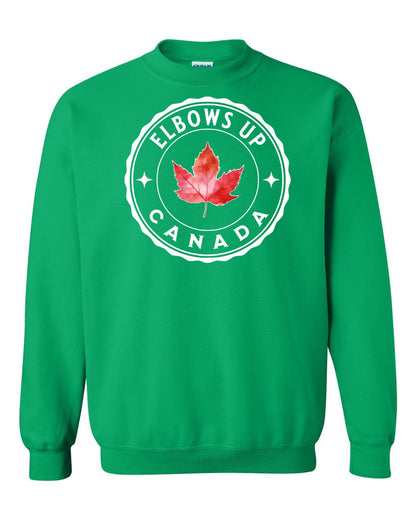 Elbows up Leaf Full Crewneck - Gildan Canada (sewn Internationally)