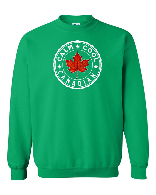Calm Cool Canadian Leaf Full Crewneck - Gildan Canada (sewn Internationally)