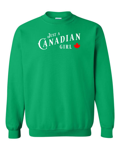Just a canadian Girl Full Crewneck - Gildan Canada (sewn Internationally)