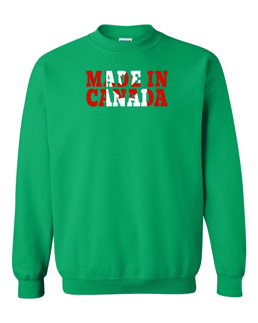 Made in Canada Flag Background Full Crewneck - Gildan Canada (sewn Internationally)