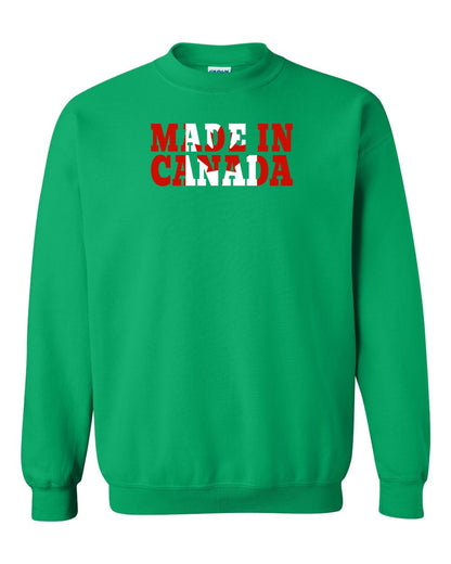 Made in Canada Flag Background Full Crewneck - Gildan Canada (sewn Internationally)