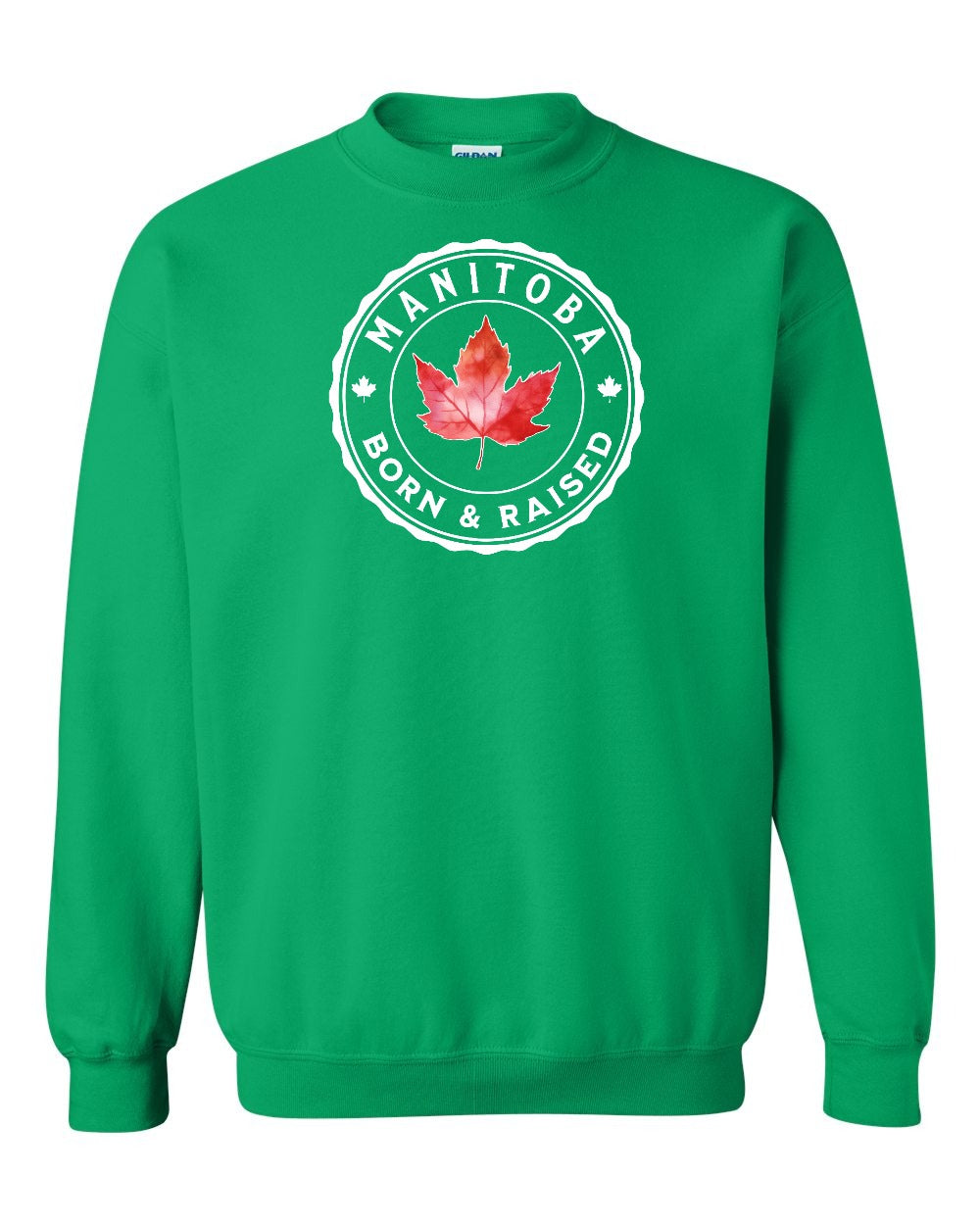 Born and Raised Manitoba Full Crewneck - Gildan Canada (sewn Internationally)