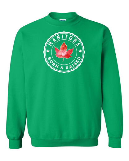 Born and Raised Manitoba Full Crewneck - Gildan Canada (sewn Internationally)