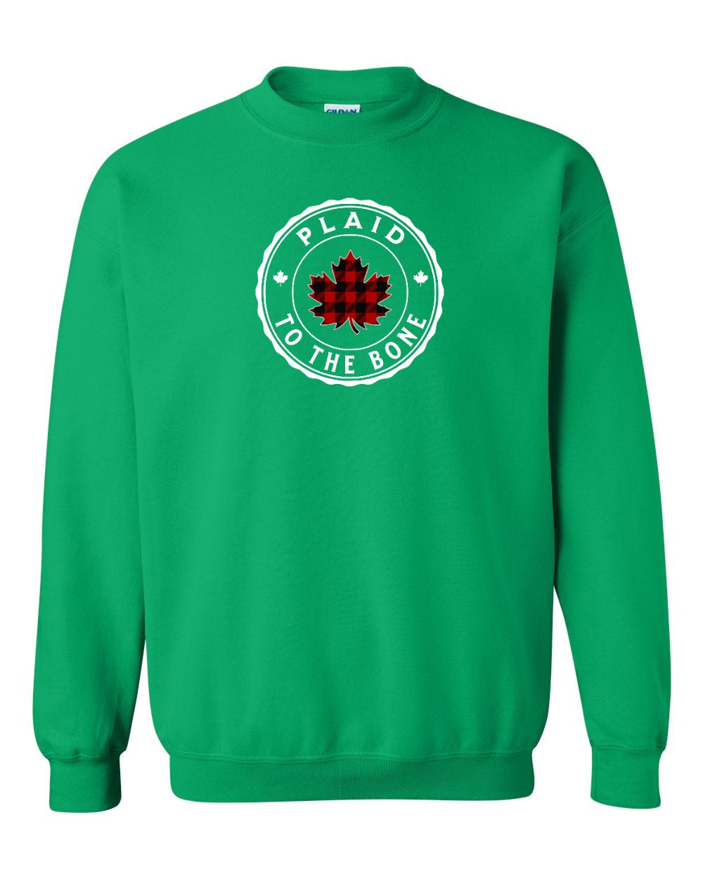 Plaid to the Bone Circle Leaf Full Crewneck - Gildan Canada (sewn Internationally)
