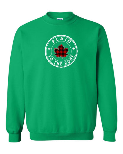 Plaid to the Bone Circle Leaf Full Crewneck - Gildan Canada (sewn Internationally)