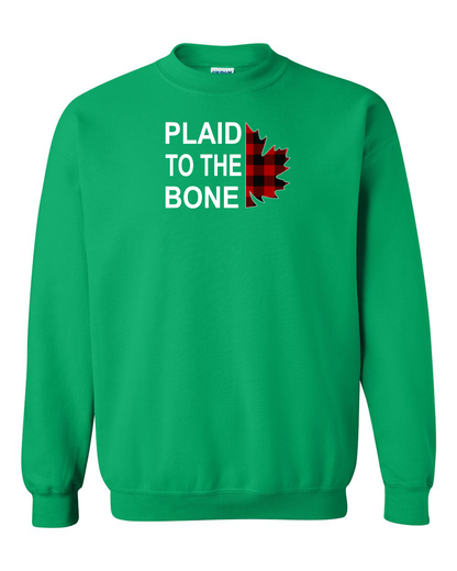 Plaid to the Bone Stacked Leaf Full Crewneck