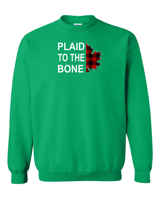 Plaid to the Bone Stacked Leaf Full Crewneck