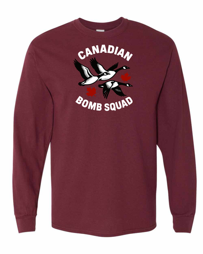 Canadian Bomb Squad Full Long Sleeve Tee - Gildan Canada (sewn Internationally )