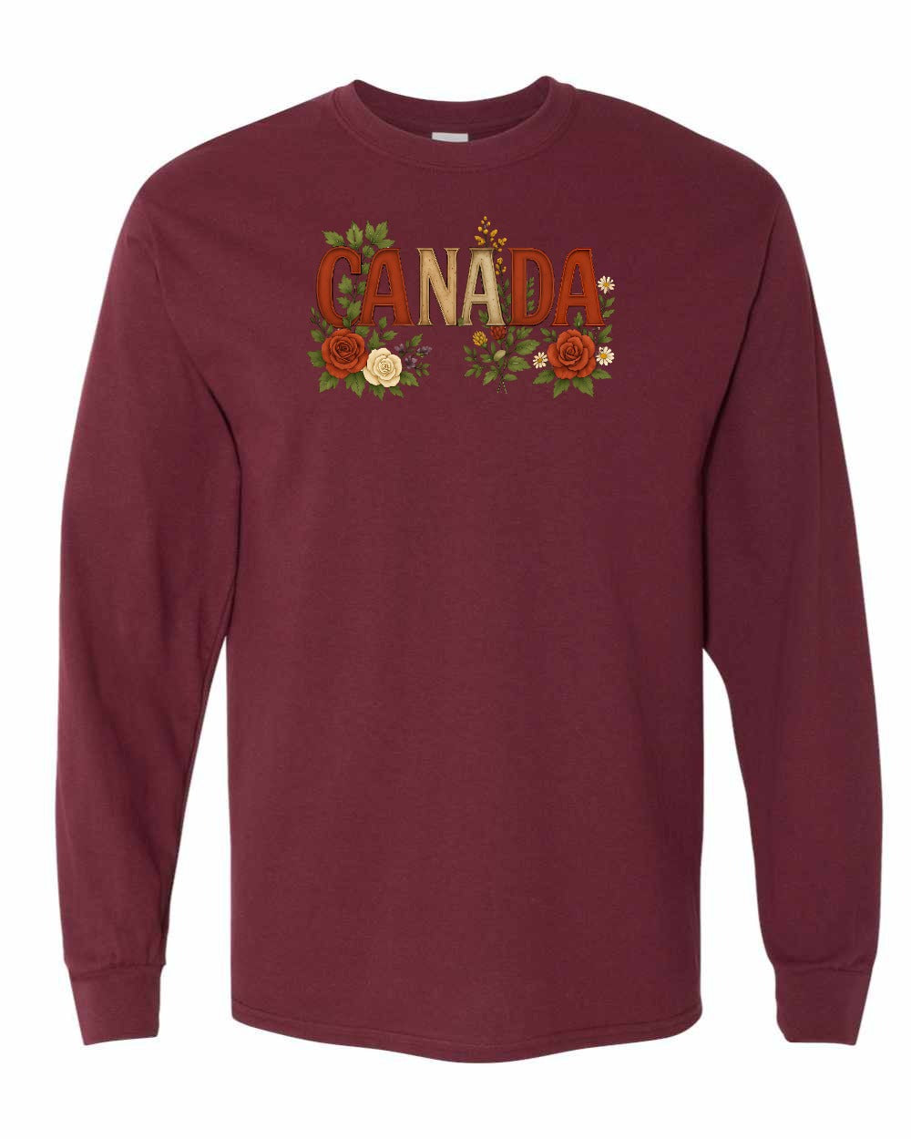 Canada Flowers Full Long Sleeve - Gildan Canada (sewn Internationally)
