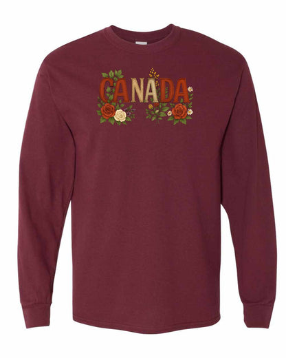 Canada Flowers Full Long Sleeve - Gildan Canada (sewn Internationally)