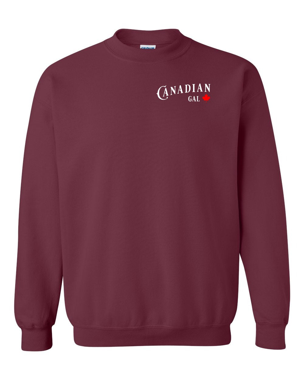Canadian Gal Left Chest and Back Crewneck - Gildan Canada (sewn Internationally)