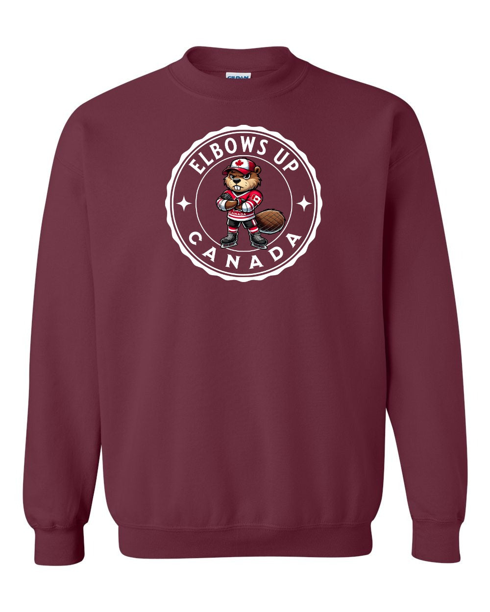 Elbows up Beaver Full Crewneck - Gildan Canada (sewn Internationally)
