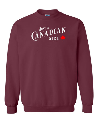 Just a canadian Girl Full Crewneck - Gildan Canada (sewn Internationally)