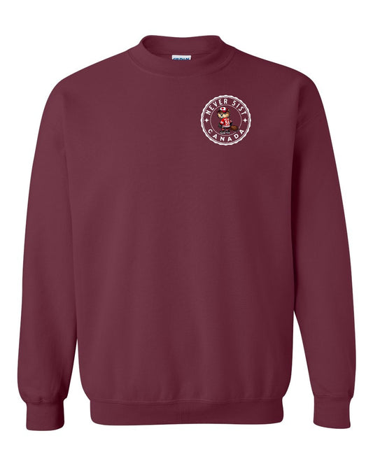 Never 51st Beaver Left Chest and Back Crewneck - Gildan Canada (sewn Internationally)