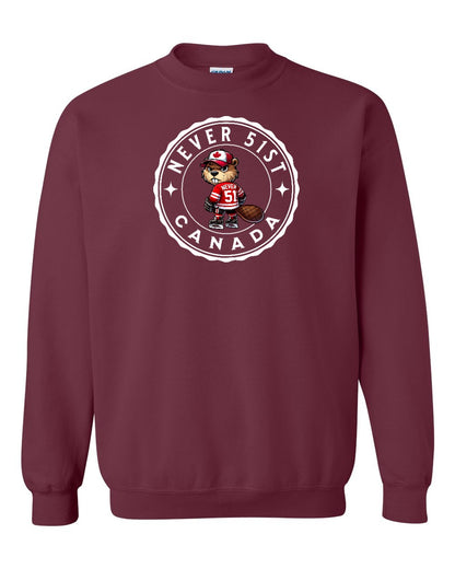 Never 51st Beaver Full Crewneck - Gildan Canada (sewn Internationally)