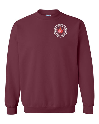 Born and Raised Prince Edward Island Left Chest Crewneck - Gildan Canada (sewn Internationally)