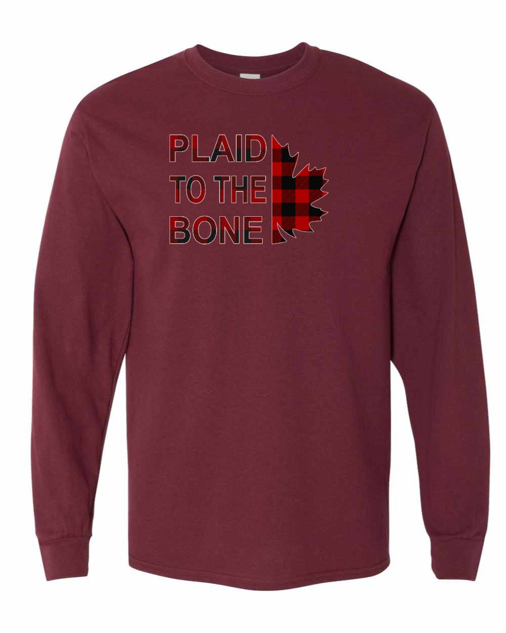 Plaid to the Bone Stacked Leaf Full Long Sleeve - Gildan Canada (sewn Internationally)