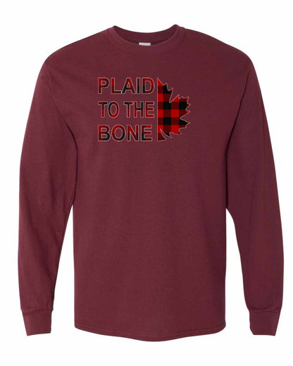 Plaid to the Bone Stacked Leaf Full Long Sleeve - Gildan Canada (sewn Internationally)