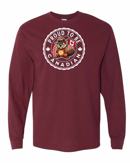 Proud to be Canadian Beaver Full Long Sleeve - Gildan Canada (sewn Internationally)