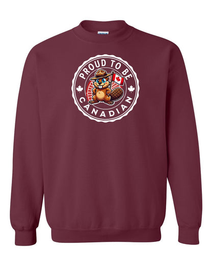 Proud to be Canadian Beaver Full Crewneck - Gildan Canada (sewn Internationally)