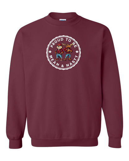 Proud Mean & Nasty Beaver and Moose Full Crewneck - Gildan Canada (sewn Internationally)