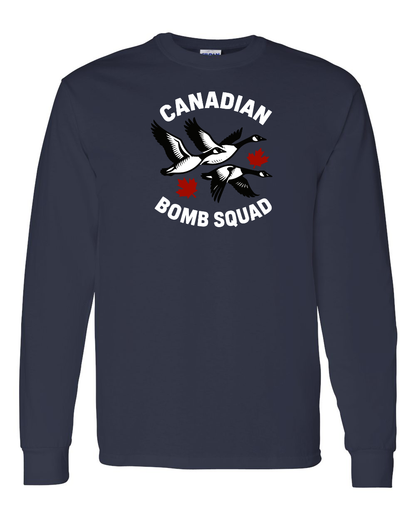 Canadian Bomb Squad Full Long Sleeve Tee - Gildan Canada (sewn Internationally )