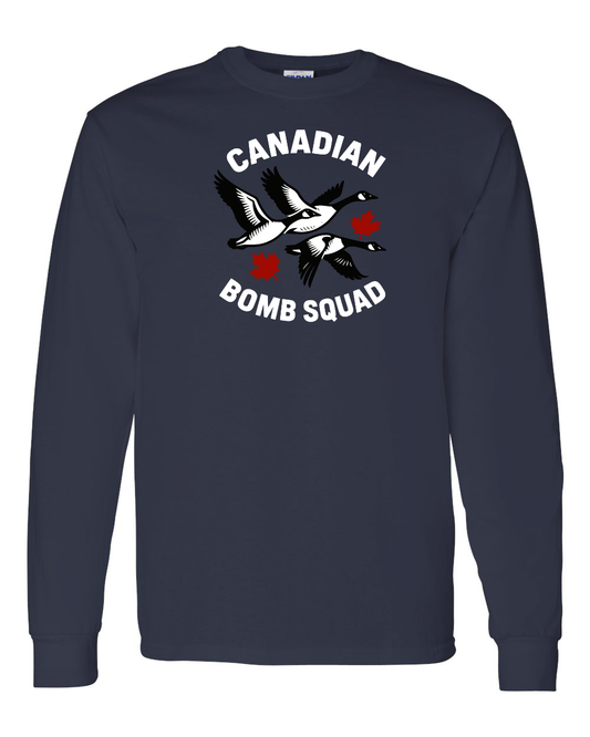 Canadian Bomb Squad Full Long Sleeve Tee - Gildan Canada (sewn Internationally )
