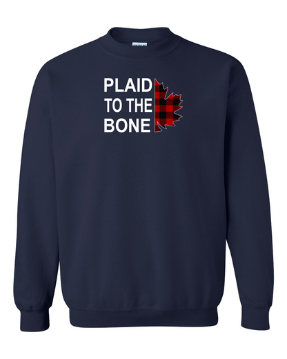 Plaid to the Bone Stacked Leaf Full Crewneck